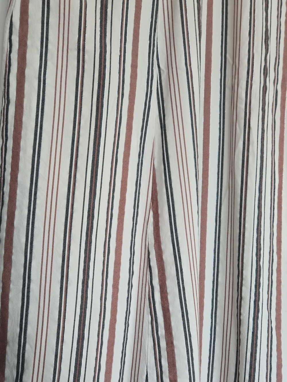 LOFT Cream Skirt with Brown and Black Stripes